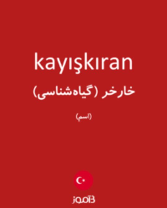  تصویر kayışkıran - دیکشنری انگلیسی بیاموز