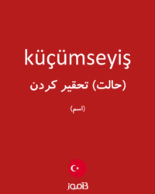  تصویر küçümseyiş - دیکشنری انگلیسی بیاموز