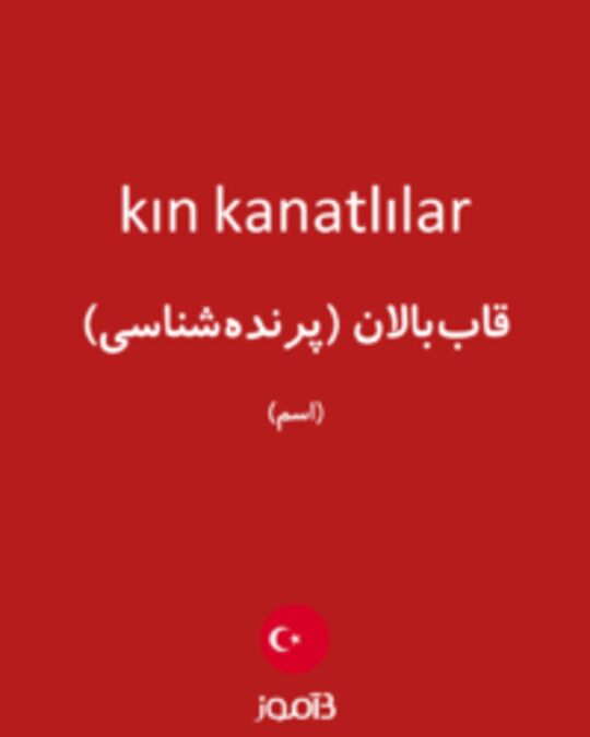  تصویر kın kanatlılar - دیکشنری انگلیسی بیاموز