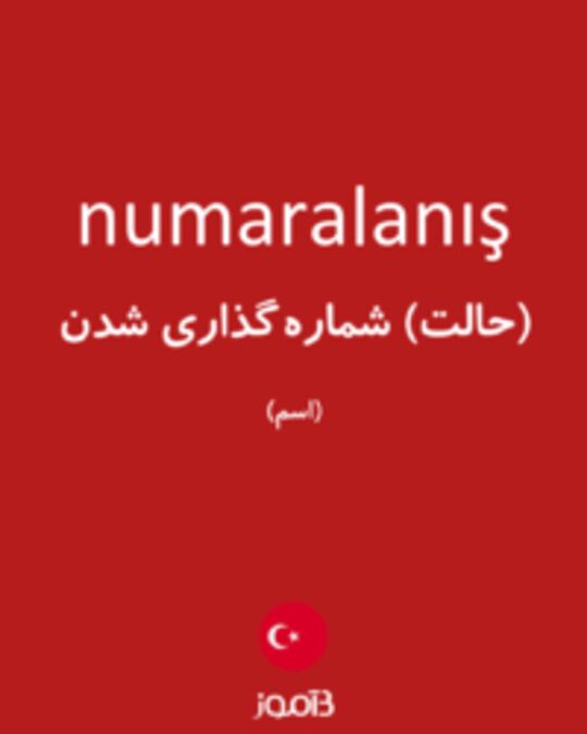  تصویر numaralanış - دیکشنری انگلیسی بیاموز