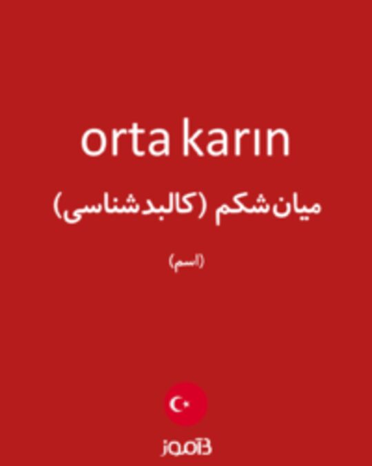  تصویر orta karın - دیکشنری انگلیسی بیاموز