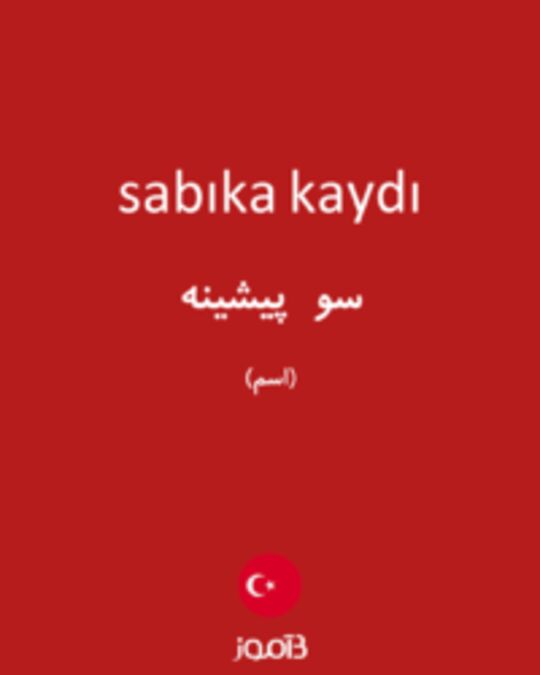  تصویر sabıka kaydı - دیکشنری انگلیسی بیاموز