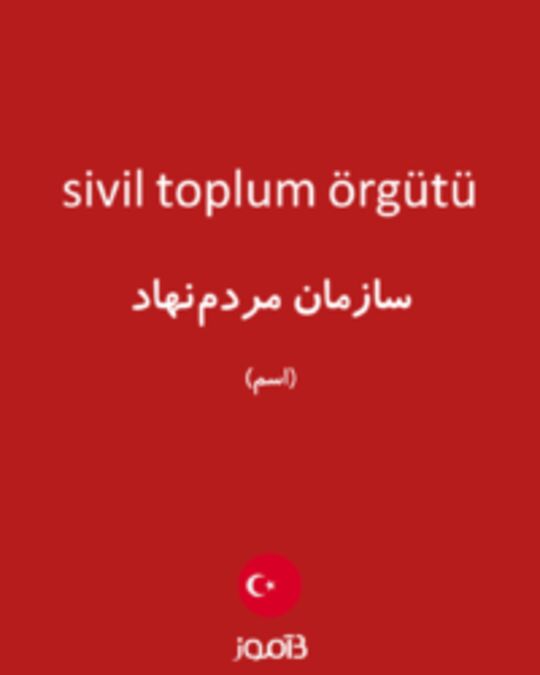  تصویر sivil toplum örgütü - دیکشنری انگلیسی بیاموز