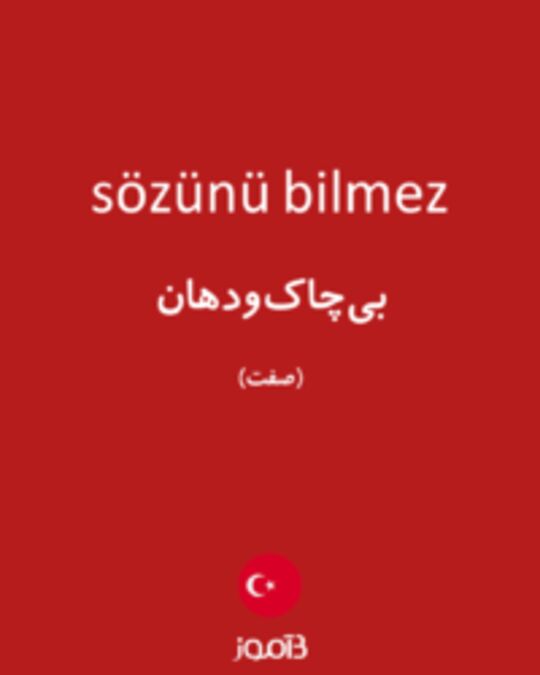  تصویر sözünü bilmez - دیکشنری انگلیسی بیاموز