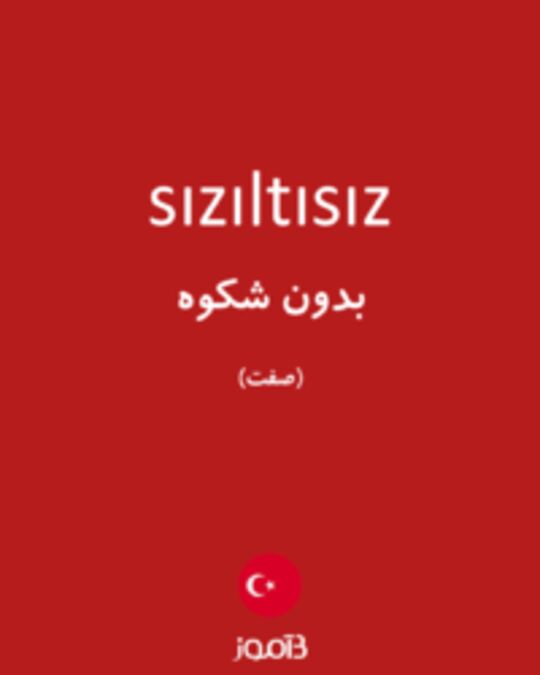  تصویر sızıltısız - دیکشنری انگلیسی بیاموز