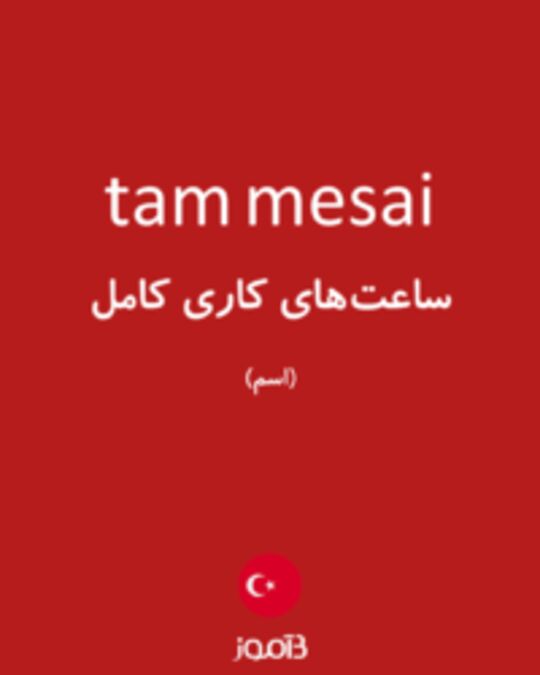  تصویر tam mesai - دیکشنری انگلیسی بیاموز