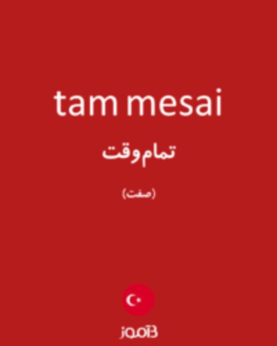  تصویر tam mesai - دیکشنری انگلیسی بیاموز