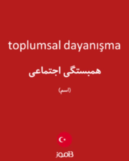  تصویر toplumsal dayanışma - دیکشنری انگلیسی بیاموز