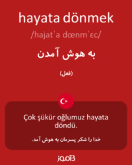  تصویر hayata dönmek - دیکشنری انگلیسی بیاموز