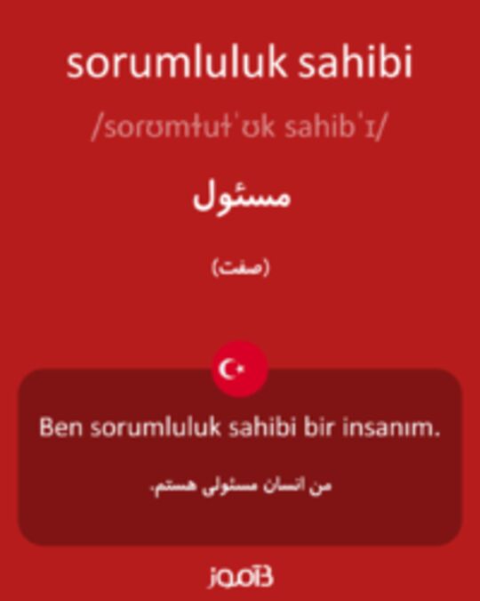  تصویر sorumluluk sahibi - دیکشنری انگلیسی بیاموز