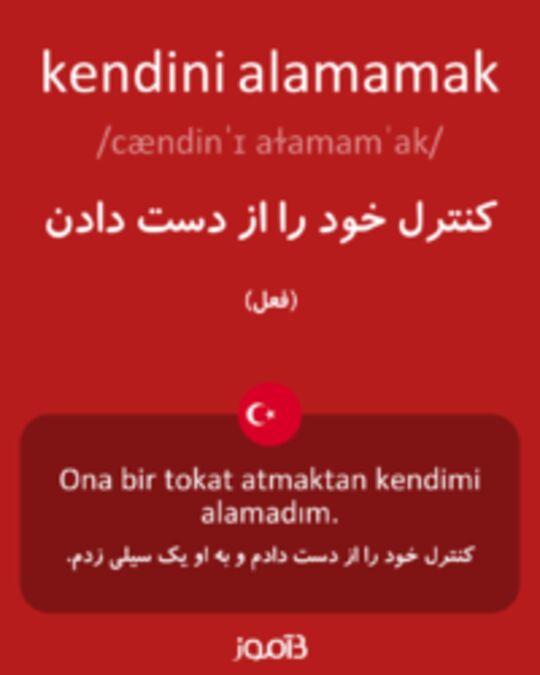  تصویر kendini alamamak - دیکشنری انگلیسی بیاموز