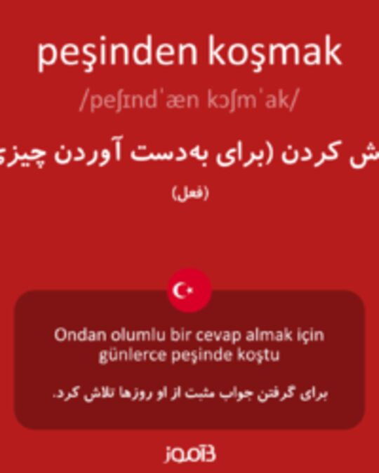  تصویر peşinden koşmak - دیکشنری انگلیسی بیاموز