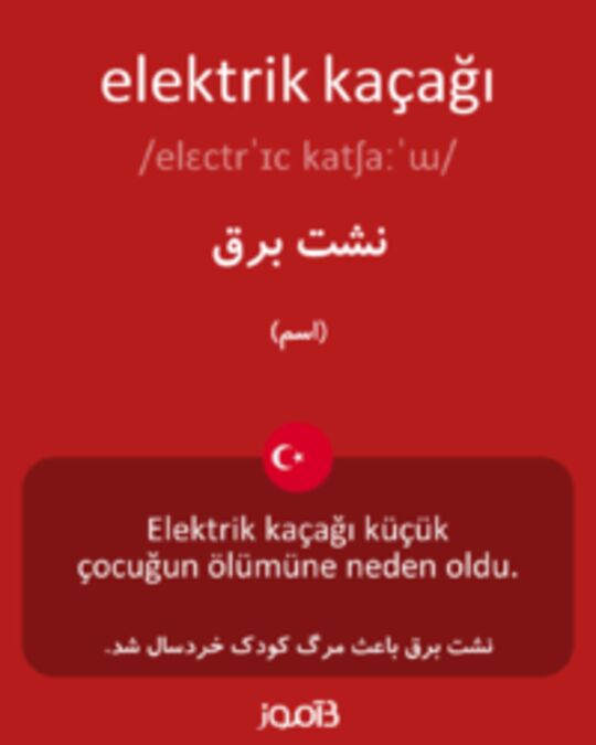  تصویر elektrik kaçağı - دیکشنری انگلیسی بیاموز