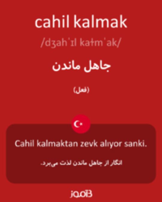  تصویر cahil kalmak - دیکشنری انگلیسی بیاموز