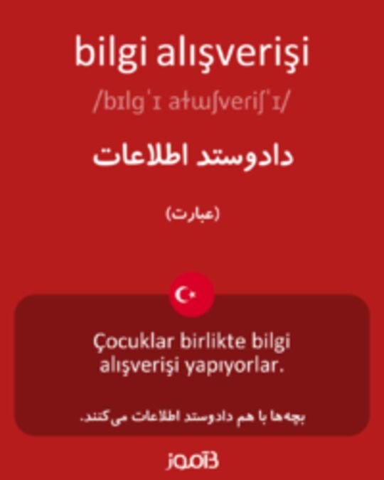  تصویر bilgi alışverişi - دیکشنری انگلیسی بیاموز