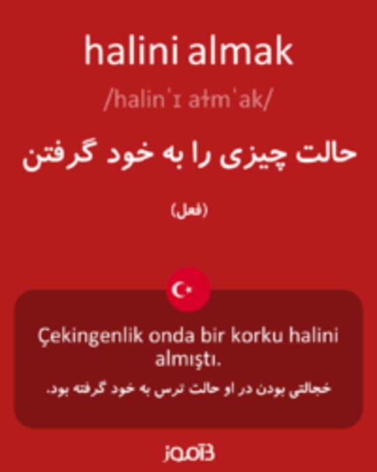  تصویر halini almak - دیکشنری انگلیسی بیاموز