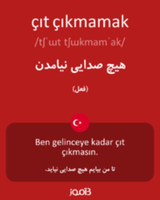  تصویر çıt çıkmamak - دیکشنری انگلیسی بیاموز