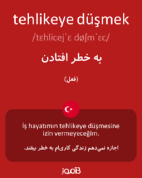  تصویر tehlikeye düşmek - دیکشنری انگلیسی بیاموز