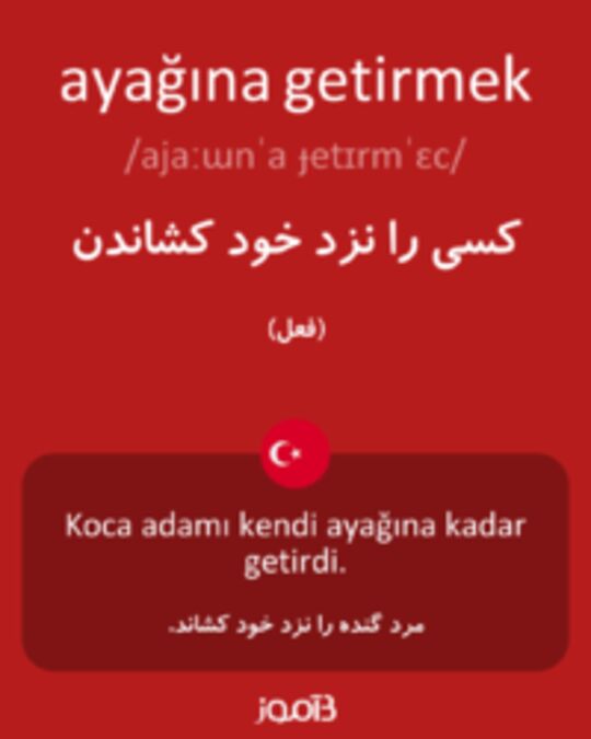  تصویر ayağına getirmek - دیکشنری انگلیسی بیاموز