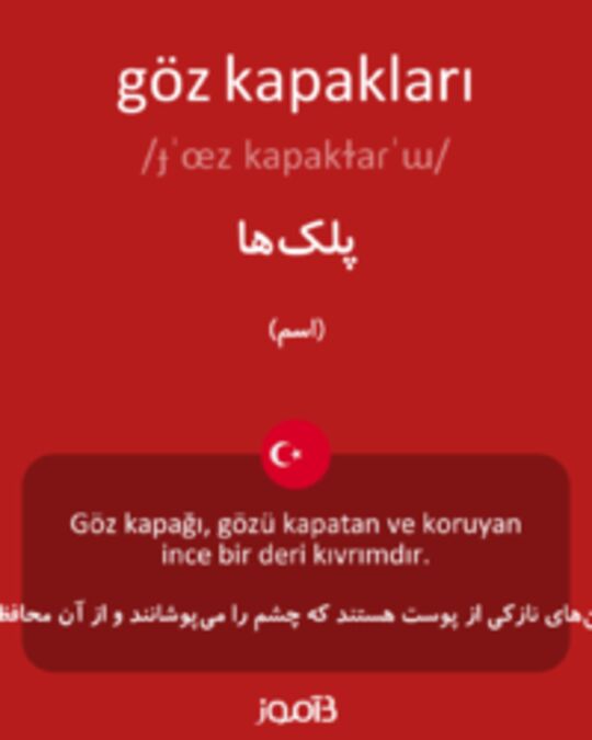  تصویر göz kapakları - دیکشنری انگلیسی بیاموز