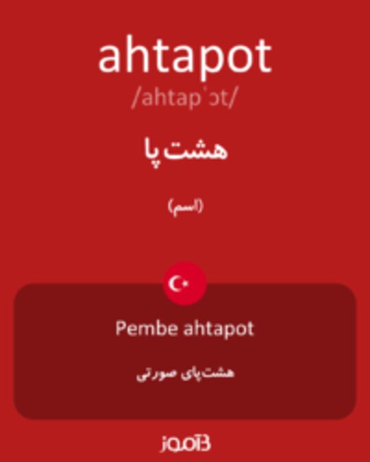  تصویر ahtapot - دیکشنری انگلیسی بیاموز