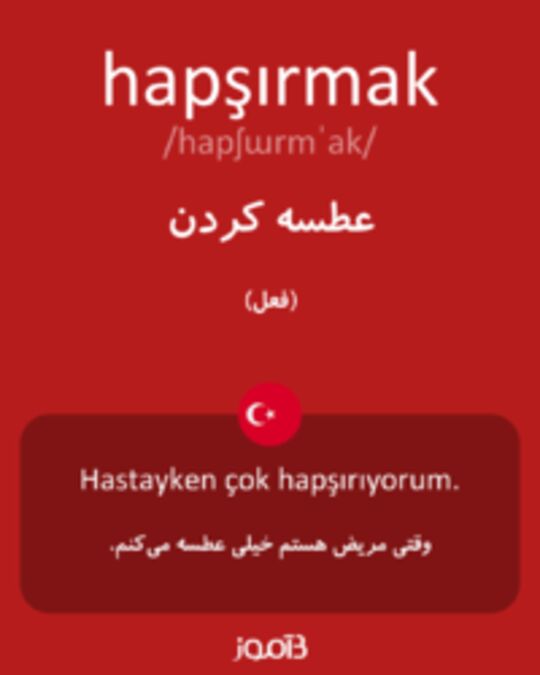  تصویر hapşırmak - دیکشنری انگلیسی بیاموز