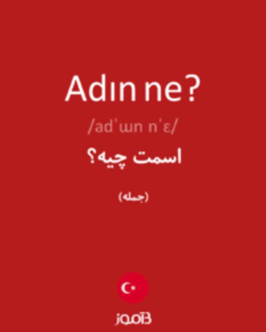  تصویر Adın ne? - دیکشنری انگلیسی بیاموز