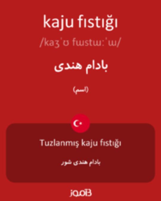  تصویر kaju fıstığı - دیکشنری انگلیسی بیاموز