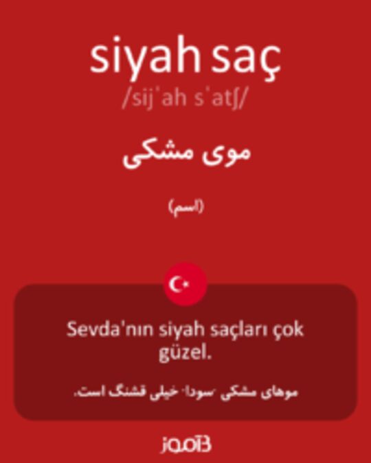  تصویر siyah saç - دیکشنری انگلیسی بیاموز