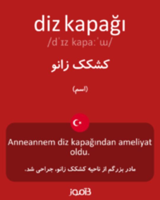  تصویر diz kapağı - دیکشنری انگلیسی بیاموز