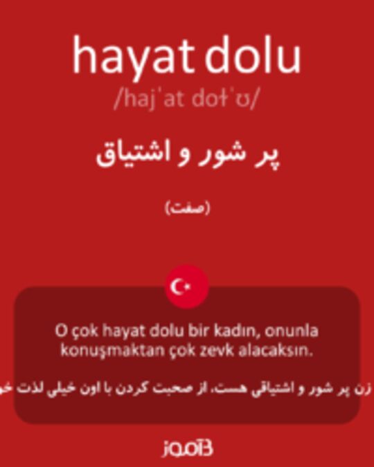  تصویر hayat dolu - دیکشنری انگلیسی بیاموز