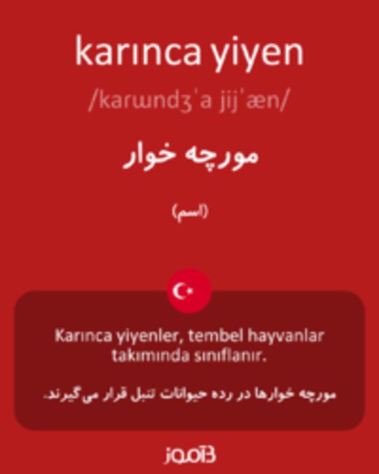  تصویر karınca yiyen - دیکشنری انگلیسی بیاموز