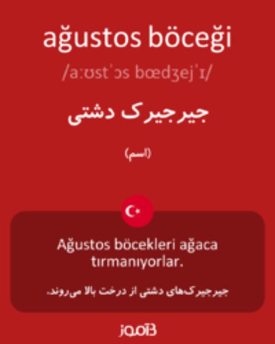  تصویر ağustos böceği - دیکشنری انگلیسی بیاموز