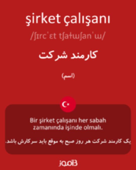  تصویر şirket çalışanı - دیکشنری انگلیسی بیاموز