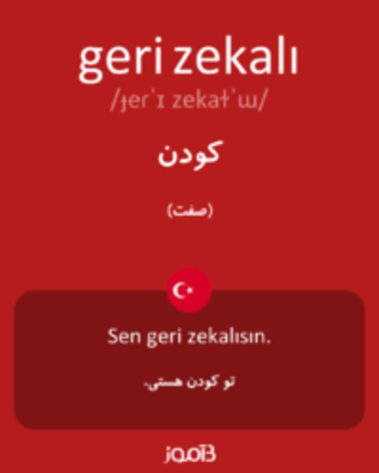  تصویر geri zekalı - دیکشنری انگلیسی بیاموز