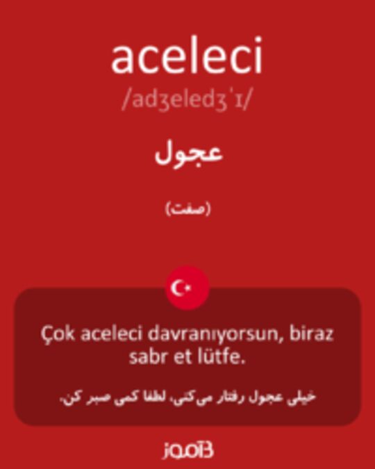  تصویر aceleci - دیکشنری انگلیسی بیاموز