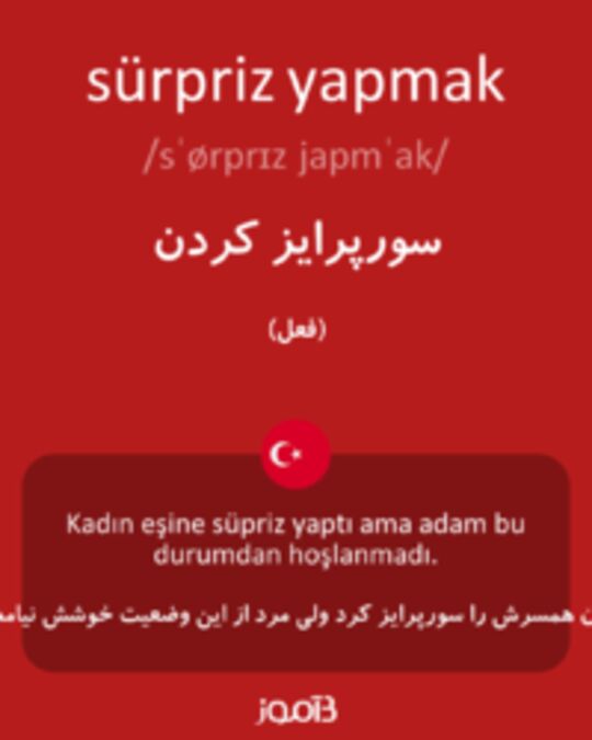  تصویر sürpriz yapmak - دیکشنری انگلیسی بیاموز